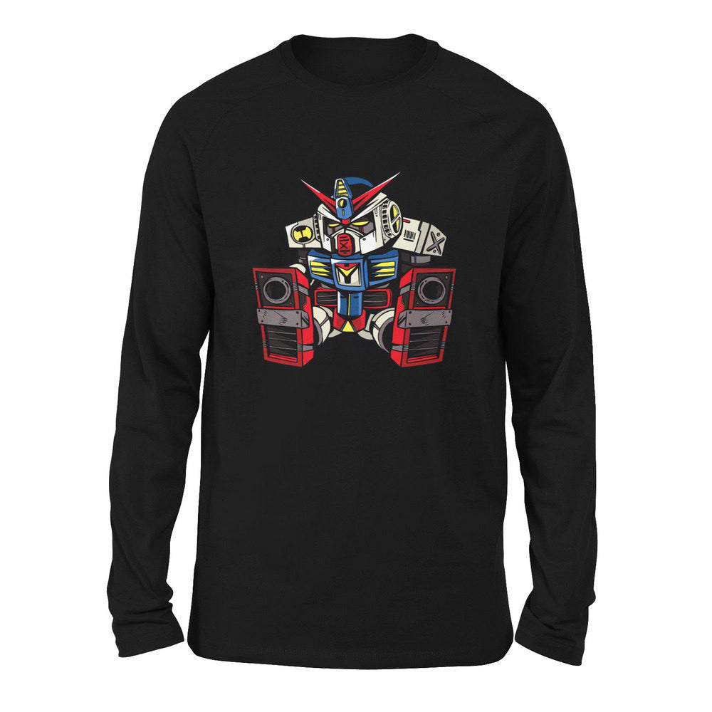Sleepy Robot Men/Unisex Drop Shoulder Sweatshirt in Black color