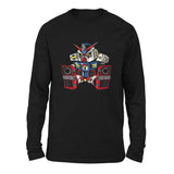 Sleepy Robot Men/Unisex Drop Shoulder Sweatshirt in Black color