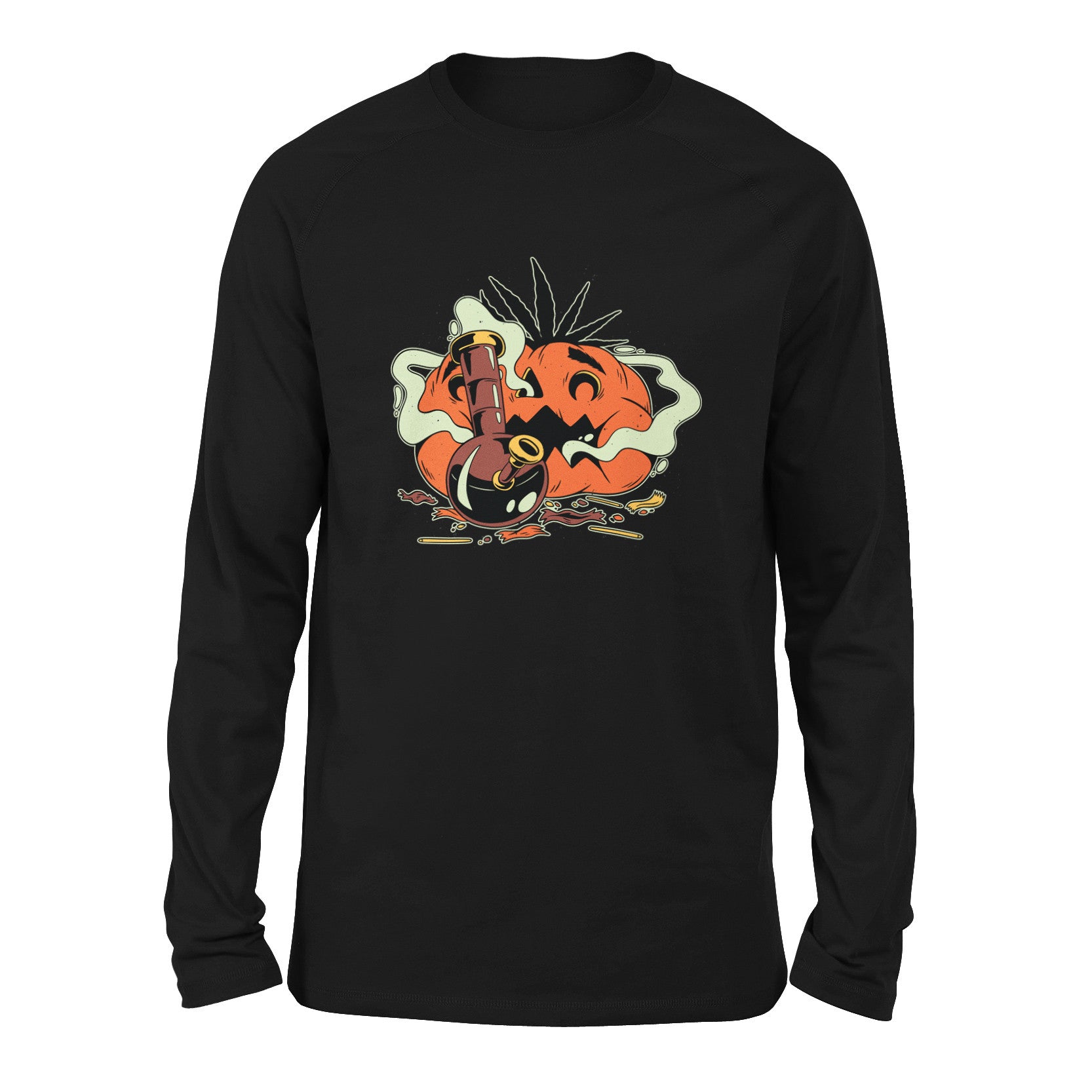 Baked Pumpkin Men/Unisex Drop Shoulder Sweatshirt in Black color