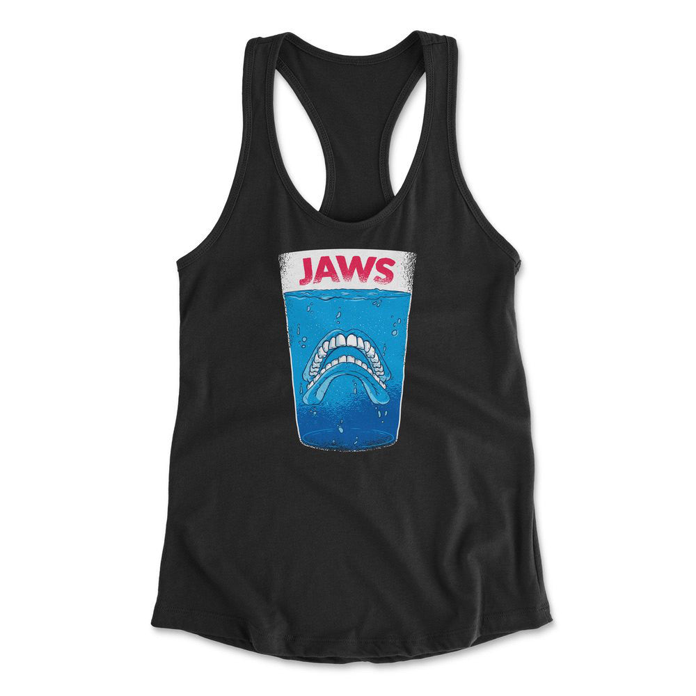 Jaws Teeth Womens Racerback Tank in Black color