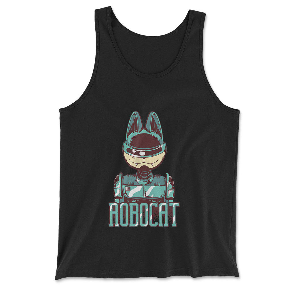 Robocat Men/Unisex Tank in Black color