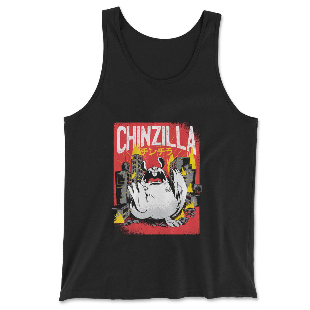 Chinzilla Monster Men/Unisex Tank in Black color