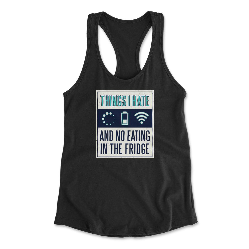 Things I Hate Womens Racerback Tank in Black color