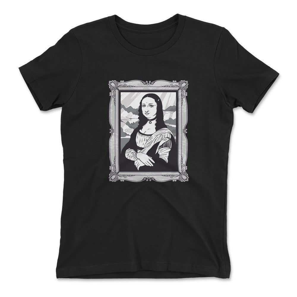Gothic Monalisa Womens T-Shirt in Black color