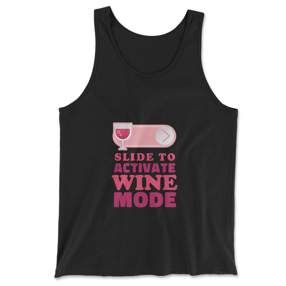 Swipe Right For Wine Mode Men/Unisex Tank in Black color