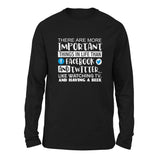 More Important Things In Life Than Fb And Twitter Men/Unisex Drop Shoulder Sweatshirt in Black color