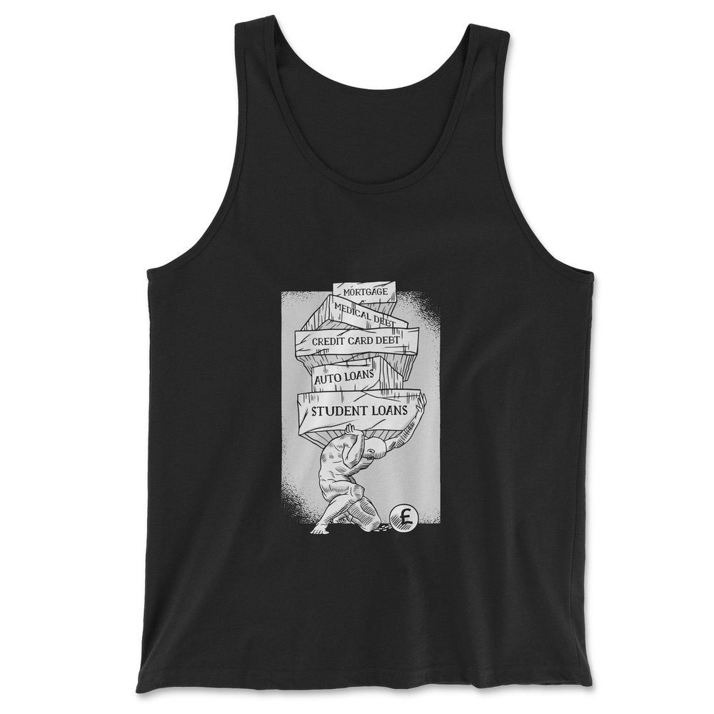 Debt Atlas Men/Unisex Tank in Black color