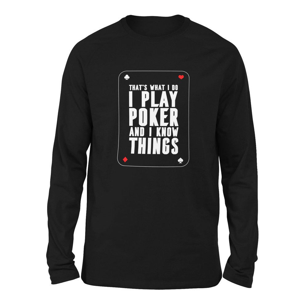 Play Poker Men/Unisex Drop Shoulder Sweatshirt in Black color