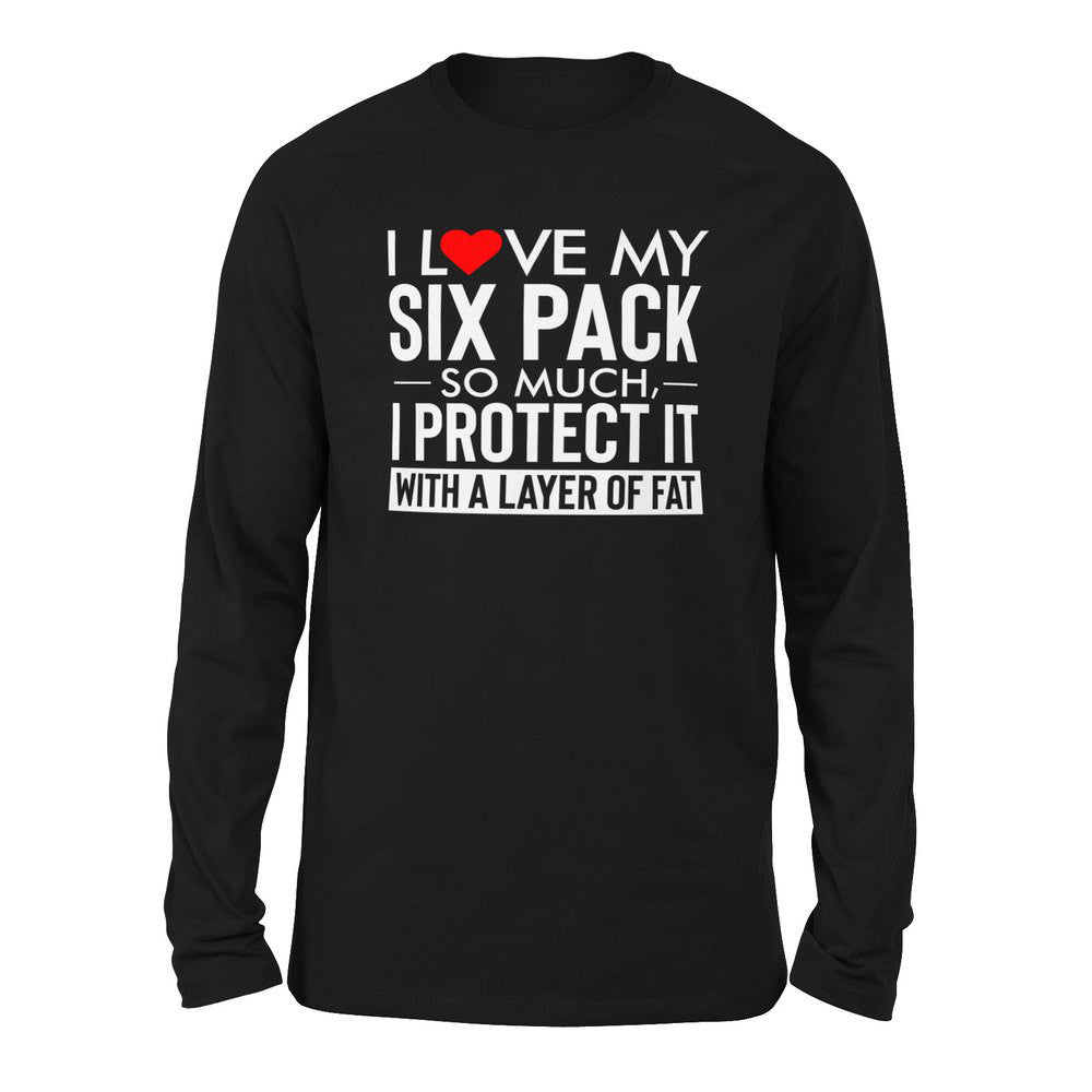 I Love My Six Pack So Much, I Protect It With A Layer Of Fat Men/Unisex Drop Shoulder Sweatshirt in Black color