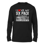 I Love My Six Pack So Much, I Protect It With A Layer Of Fat Men/Unisex Drop Shoulder Sweatshirt in Black color