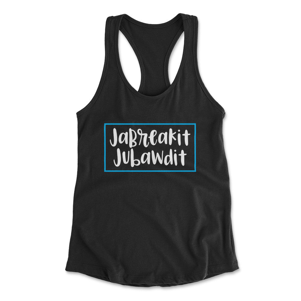 Jabreakit Jabawdit Womens Racerback Tank in Black color