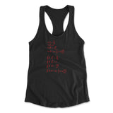 Physics Formula Womens Racerback Tank in Black color
