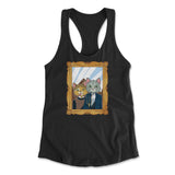 American Gothic Cats Womens Racerback Tank in Black color