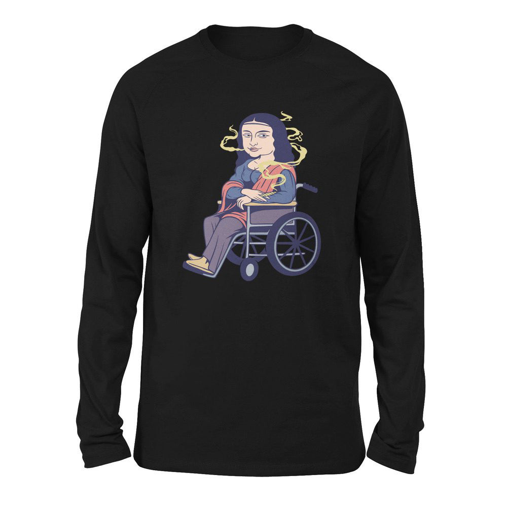 Monalisa Smoking Men/Unisex Drop Shoulder Sweatshirt in Black color