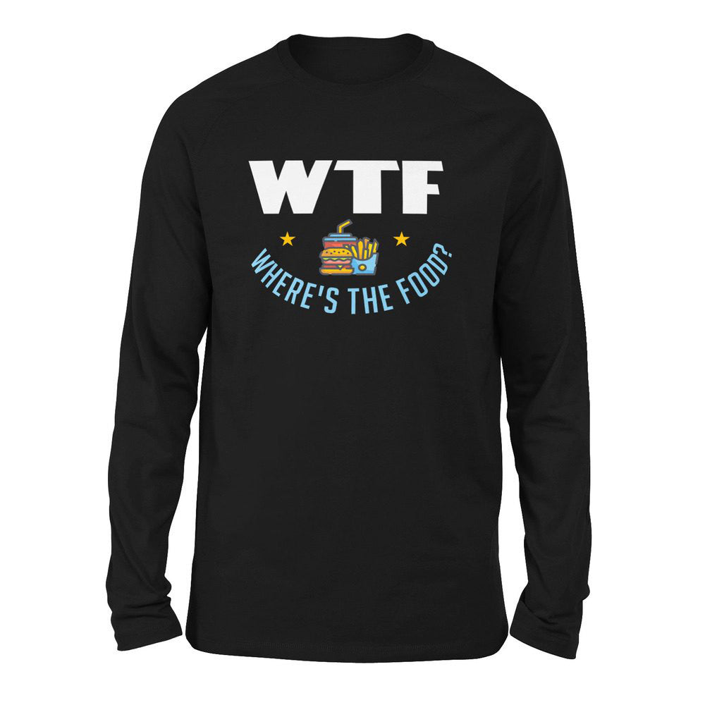 WTF - Where's The Food Men/Unisex Drop Shoulder Sweatshirt in Black color