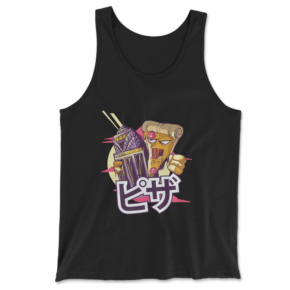 Pizza Kong Men/Unisex Tank in Black color