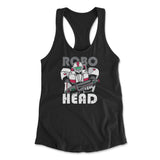 Robo Head Womens Racerback Tank in Black color