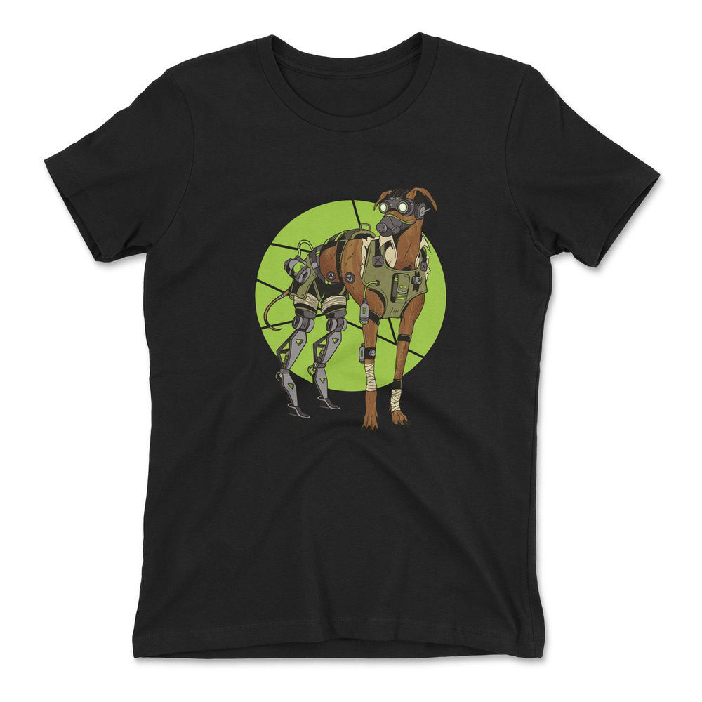 Cyber Greyhound Dog Womens T-Shirt in Black color