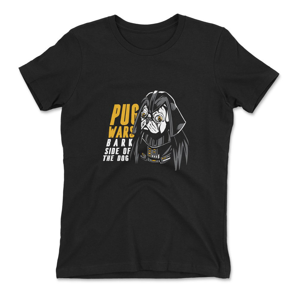 Darth Pug Womens T-Shirt in Black color