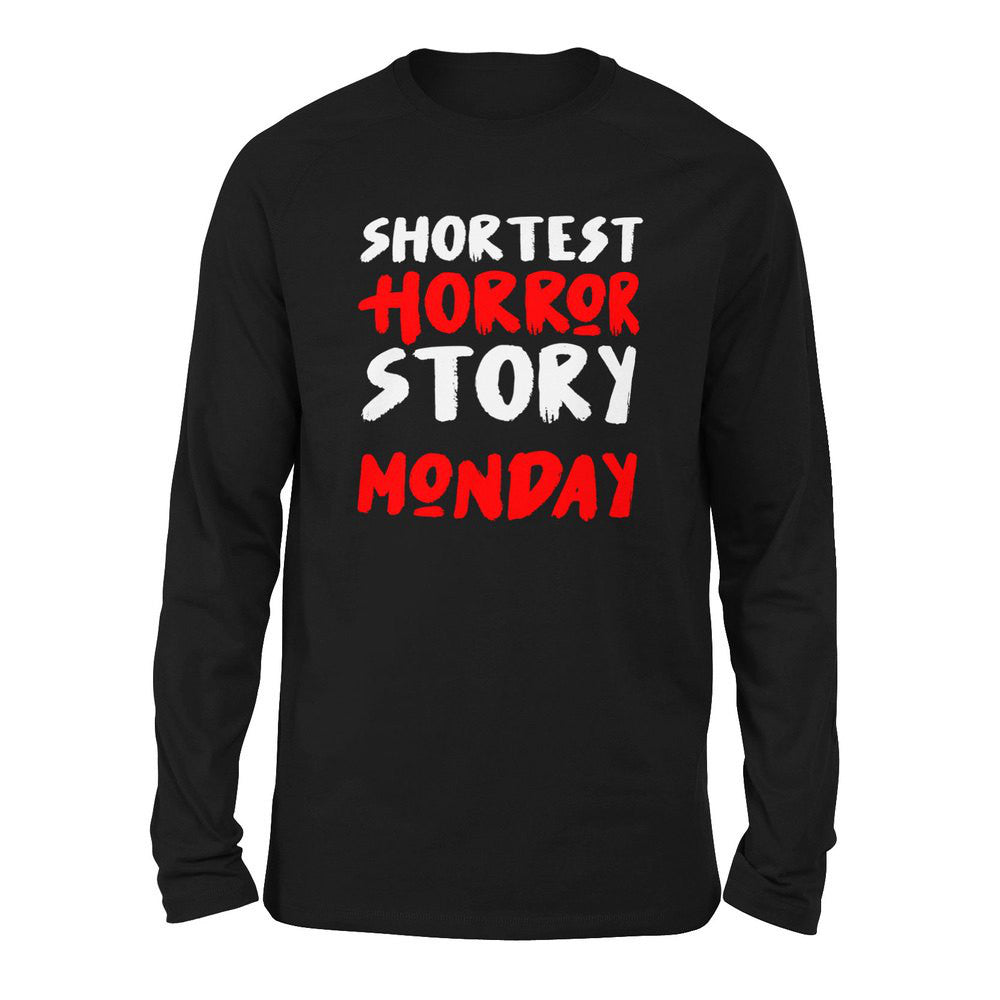 Shortest Horror Story - Monday Men/Unisex Drop Shoulder Sweatshirt in Black color