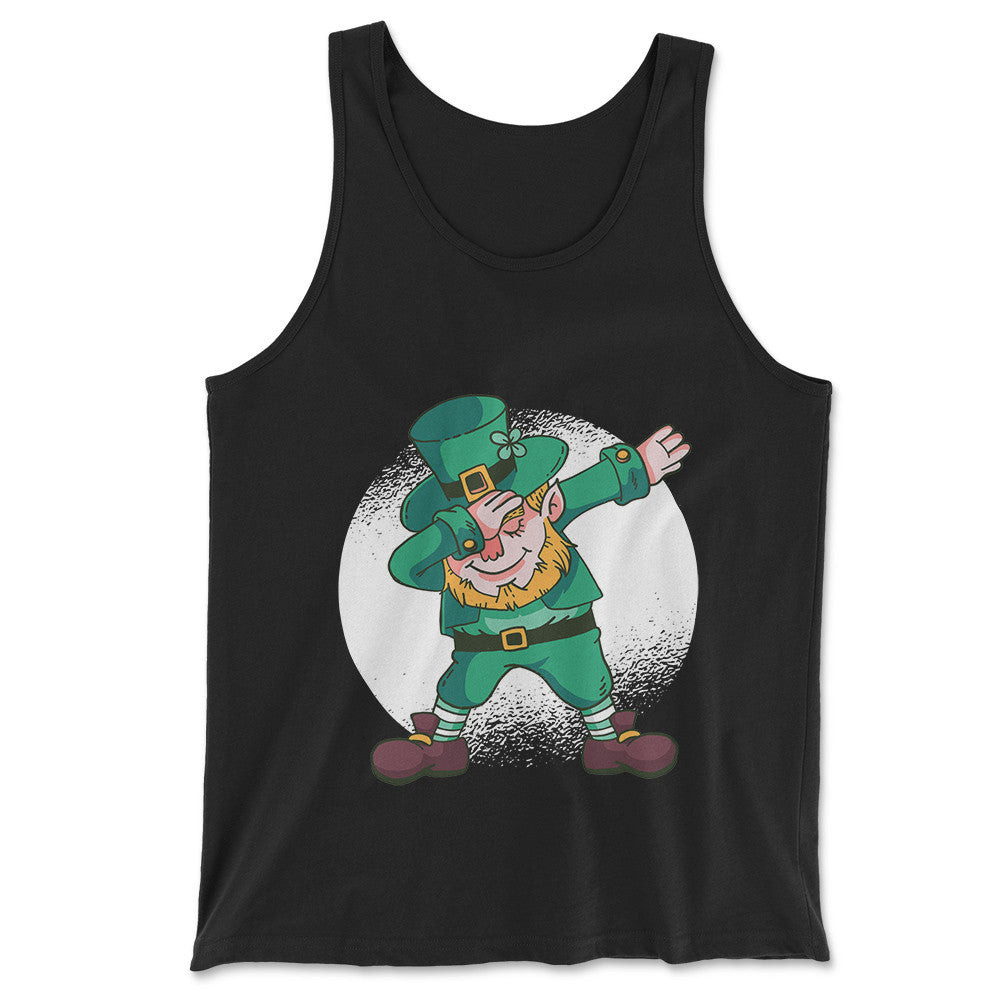 Leprechaun Dabbing Men/Unisex Tank in Black color