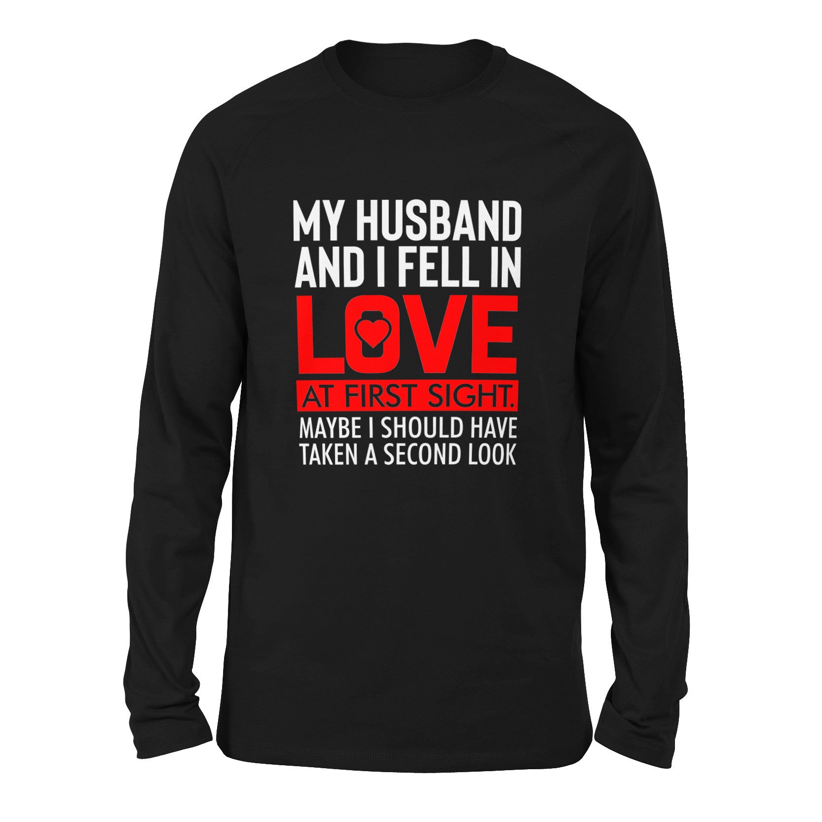 My Husband And I Fell In Love At First Sight Men/Unisex Drop Shoulder Sweatshirt in Black color
