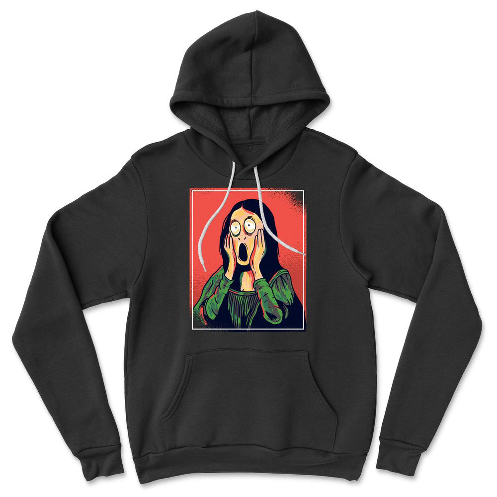 Scream Painting Monalisa Hoodie in Black color