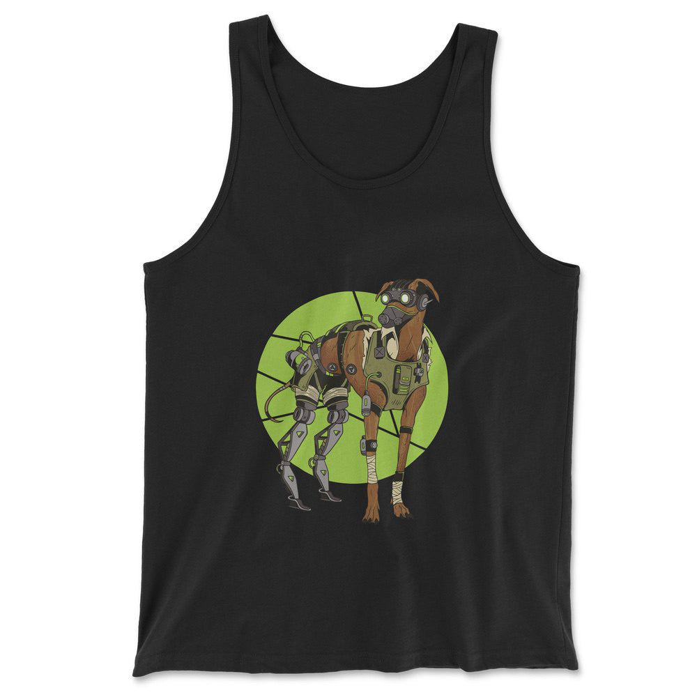 Cyber Greyhound Dog Men/Unisex Tank in Black color