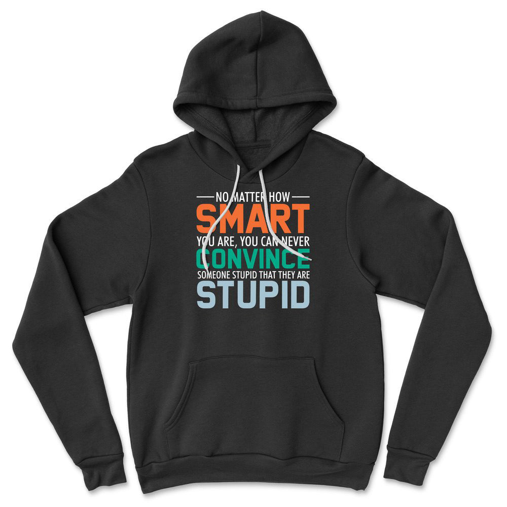 No Matter How Smart You Are, You Can Never Convince Someone That They Are Stupid Hoodie in Black color