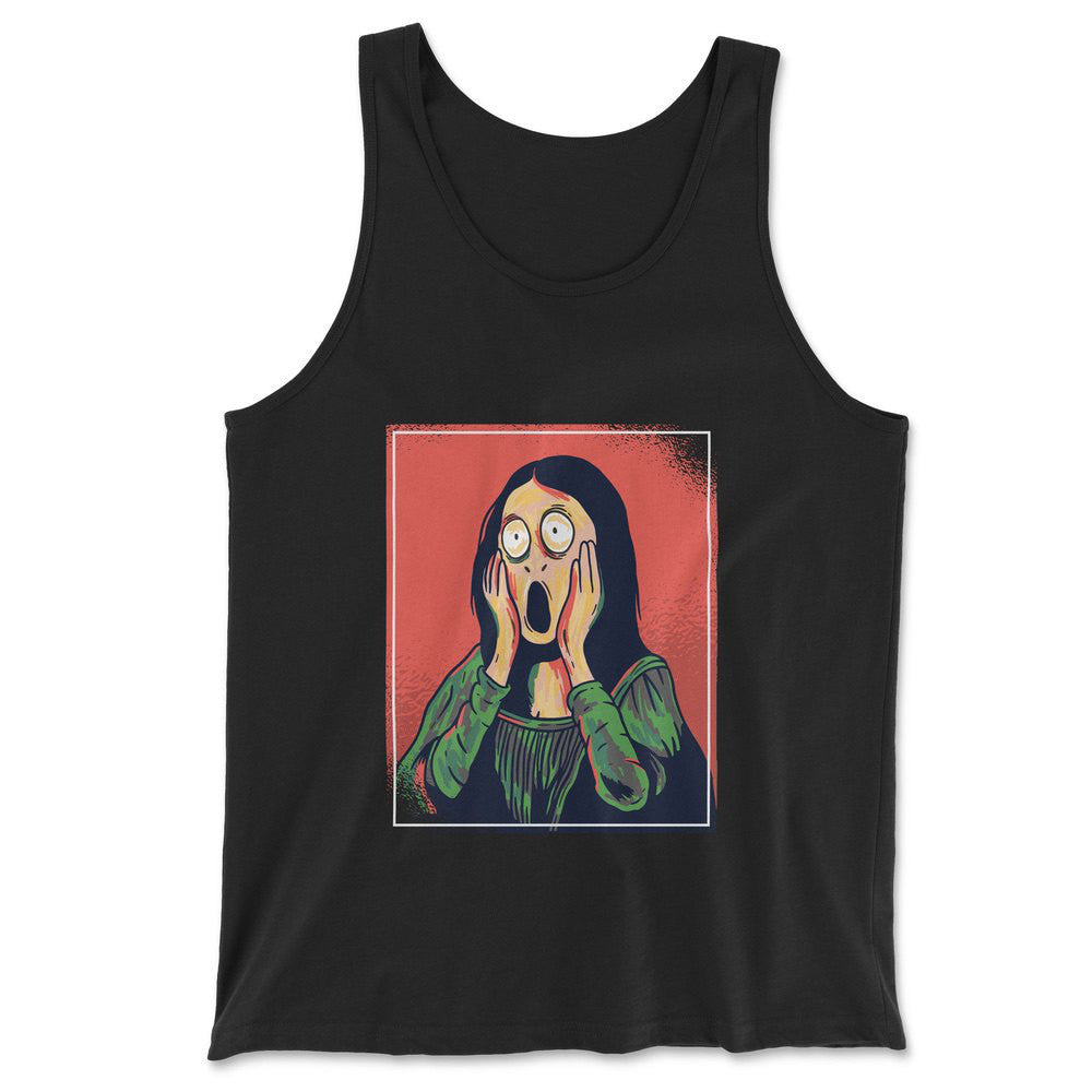 Scream Painting Monalisa Men/Unisex Tank in Black color