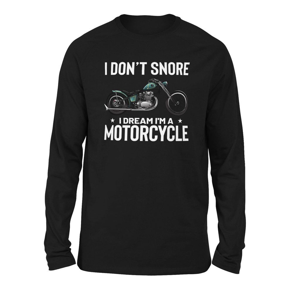 I Don't Snore, I Dream I'm A Motorcycle Men/Unisex Drop Shoulder Sweatshirt in Black color