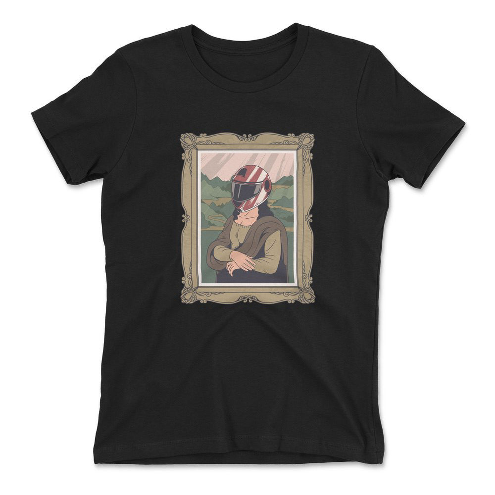 Monalisa Helmet Womens T-Shirt in Black color