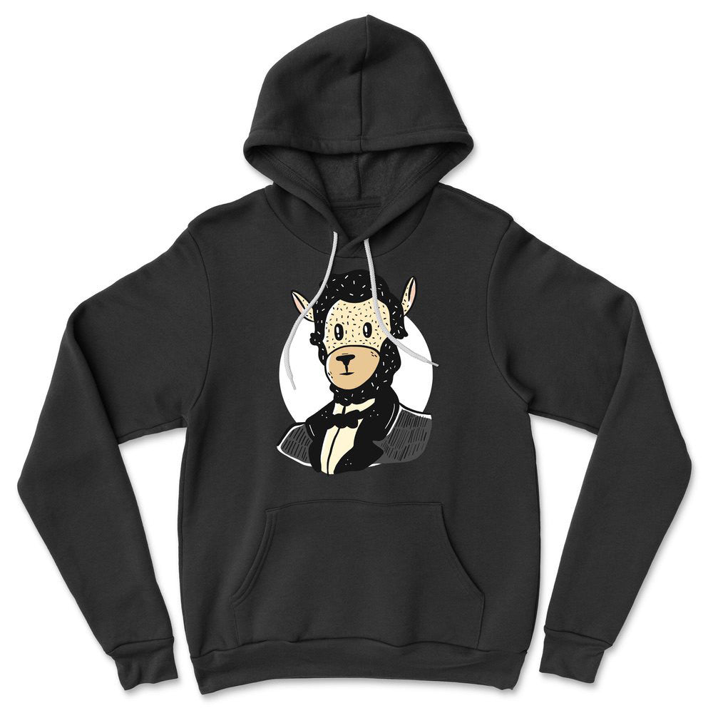 Lincoln Llama Hoodie in Black color