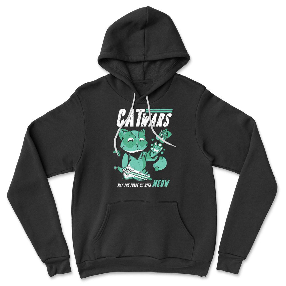 Cat Wars - May The Force Be With Meow Hoodie in Black color