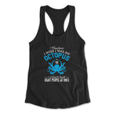 I Wish I Was An Octopus Womens Racerback Tank in Black color