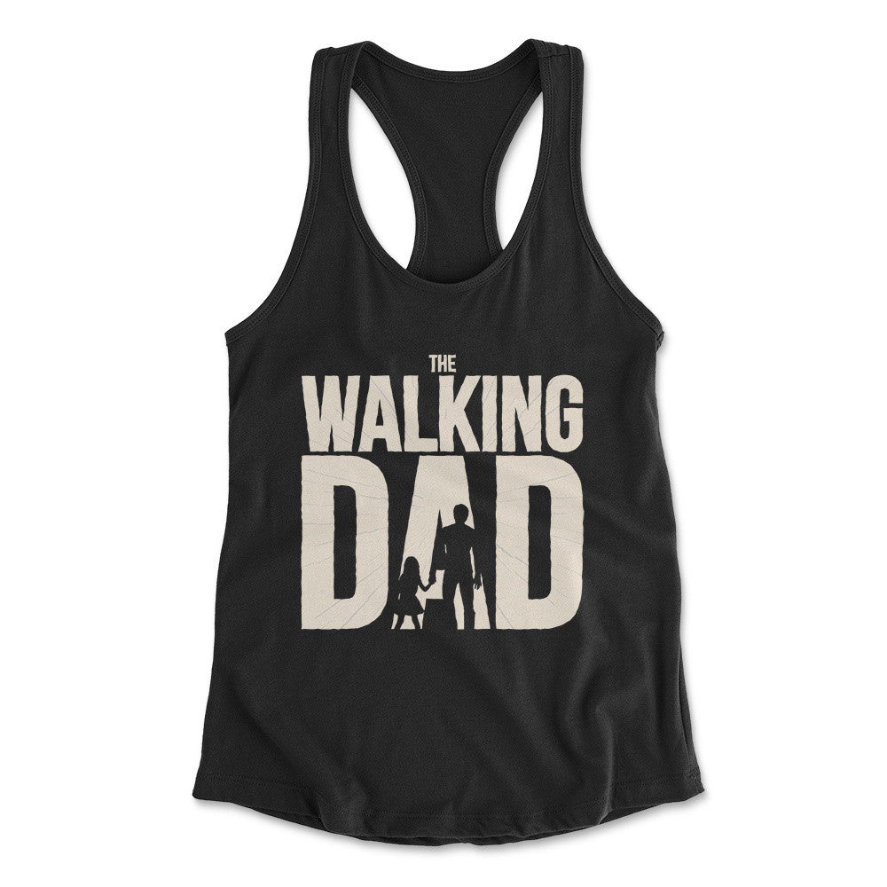 The Walking Dad Womens Racerback Tank in Black color