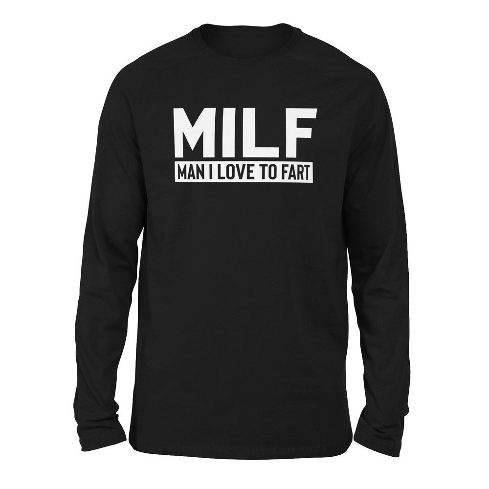MILF - Man I Love To Fart Men/Unisex Drop Shoulder Sweatshirt in Black color