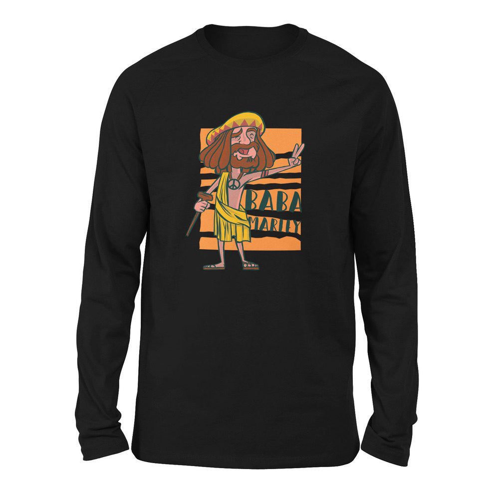 Indian Guru - Baba Marley Men/Unisex Drop Shoulder Sweatshirt in Black color