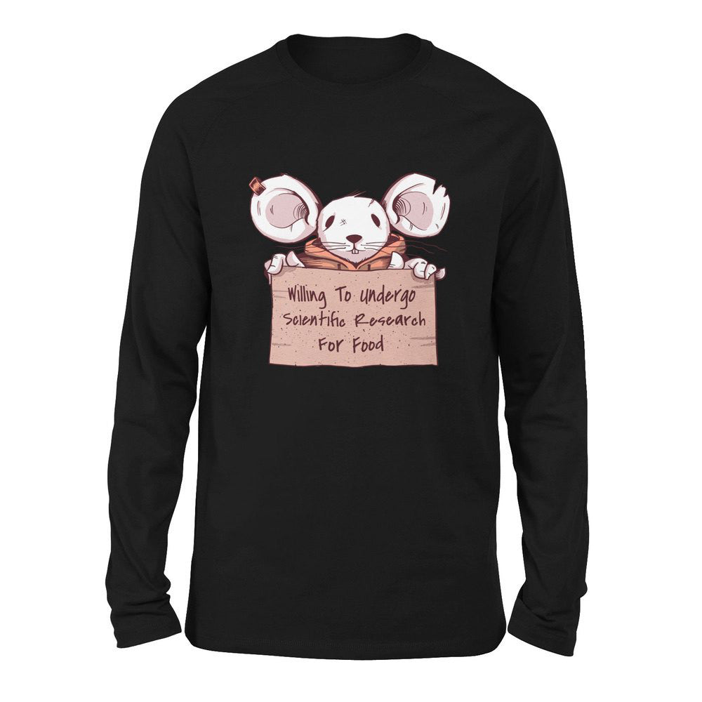 Willing To Undergo Scientific Research For Food Men/Unisex Drop Shoulder Sweatshirt in Black color