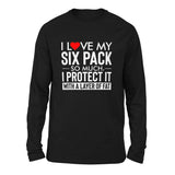 I Love My Six Pack And I Protect It With My Layer Of Fat Men/Unisex Drop Shoulder Sweatshirt in Black color