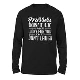 Mirrors Dont Lie And Lucky For You, They Don't Laugh Men/Unisex Drop Shoulder Sweatshirt in Black color