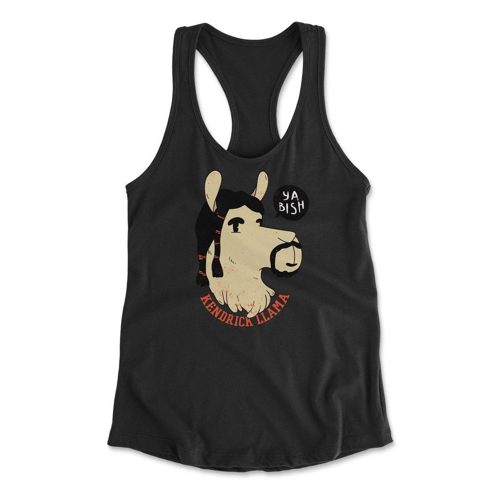Kendrick Llama Womens Racerback Tank in Black color