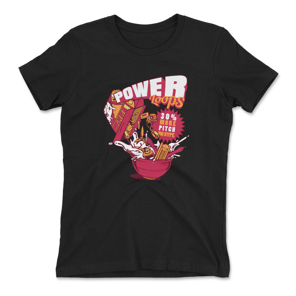 Power Loops Womens T-Shirt in Black color