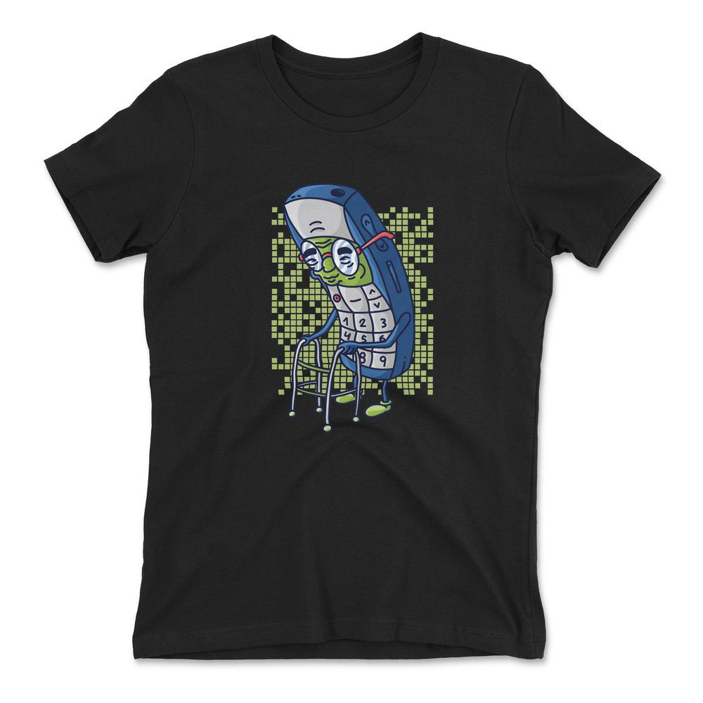 Old Nokia Cellphone Womens T-Shirt in Black color