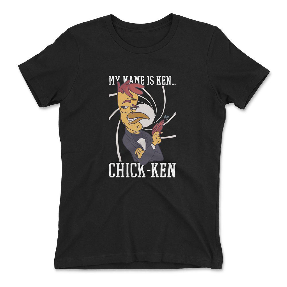 Chicken Spy Womens T-Shirt in Black color
