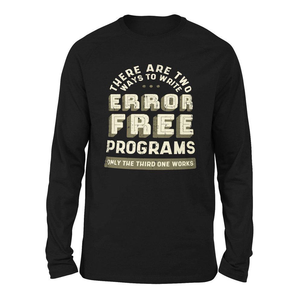 How Many Ways To Write Error Free Programs Men/Unisex Drop Shoulder Sweatshirt in Black color