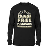 How Many Ways To Write Error Free Programs Men/Unisex Drop Shoulder Sweatshirt in Black color