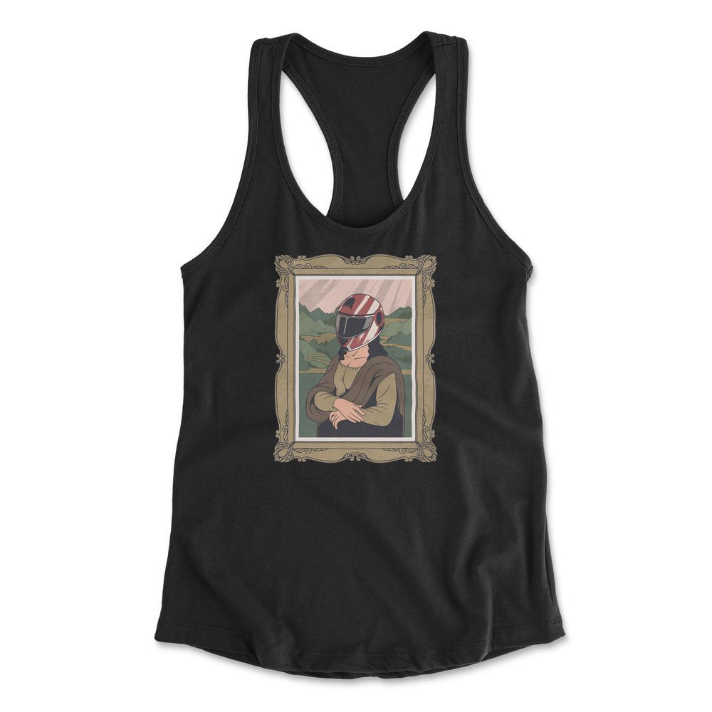 Monalisa Helmet Womens Racerback Tank in Black color