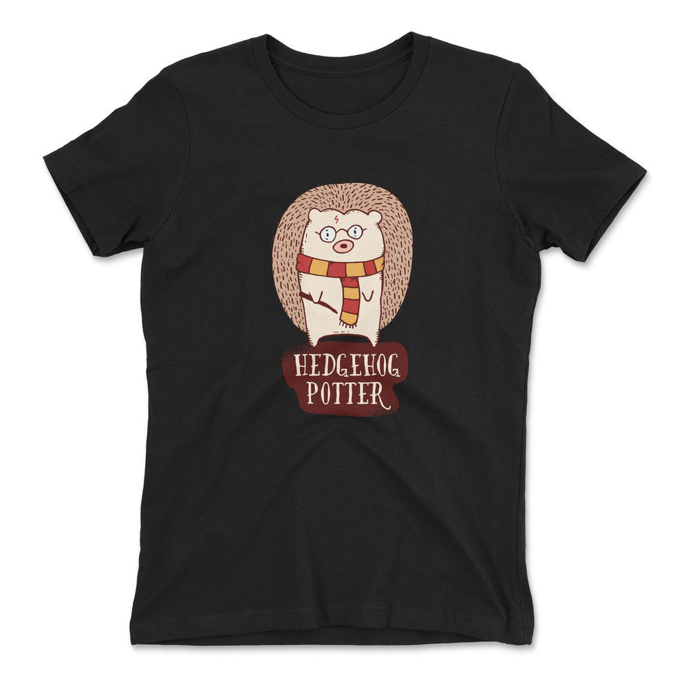 Hedge Hog Potter Womens T-Shirt in Black color