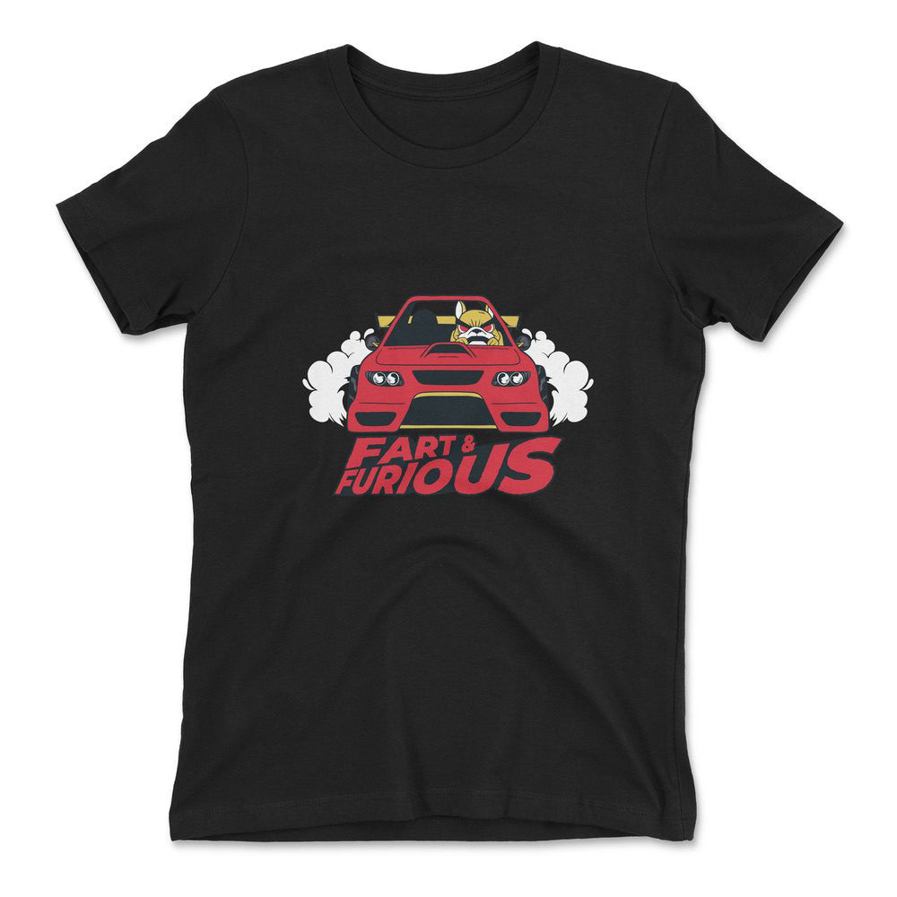 Fart And Furious Womens T-Shirt in Black color